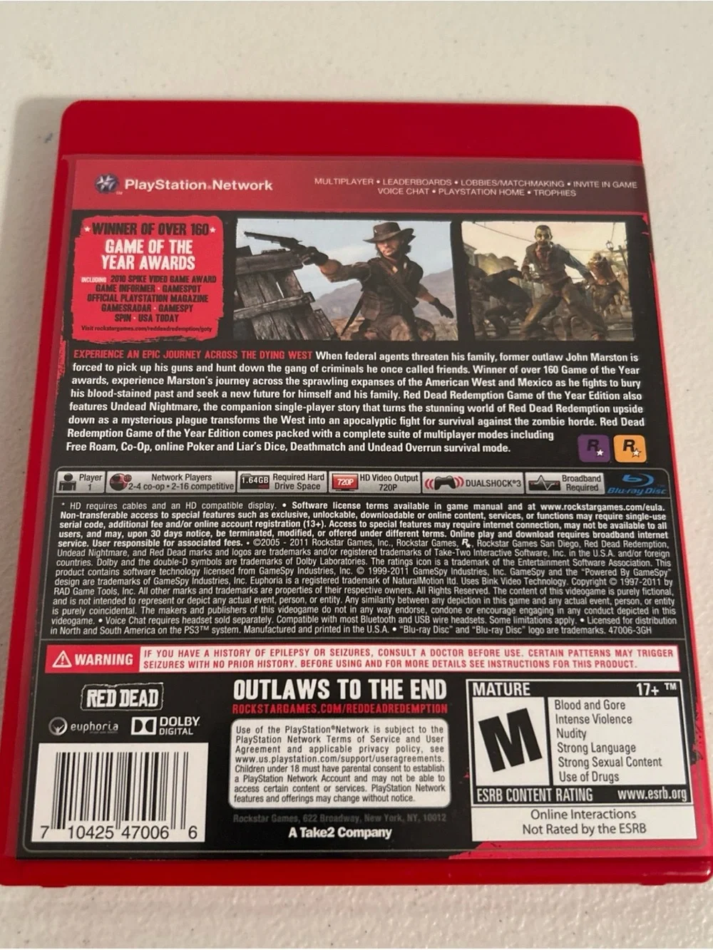 Sony PS3 Red Red Dead Redemption - Greatest Hits Pkaystation 3